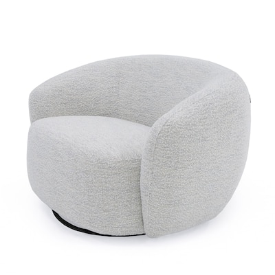 Modrest Omaha Modern Swivel Off White Fabric Chair
