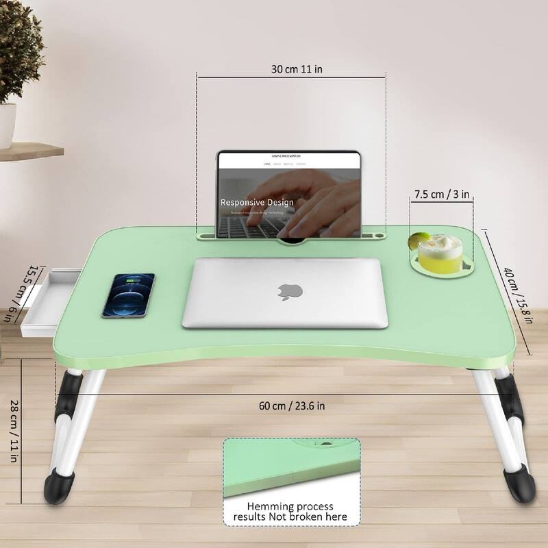Foldable Laptop Bed Table Multi - 23.6"D x 15.8"W x 10.8"H