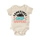 preview thumbnail 1 of 4, Sometimes Ship Happens Boat Cruise - Baby Boy Girl Clothes Bodysuit Funny Cute Blue - 0-3M