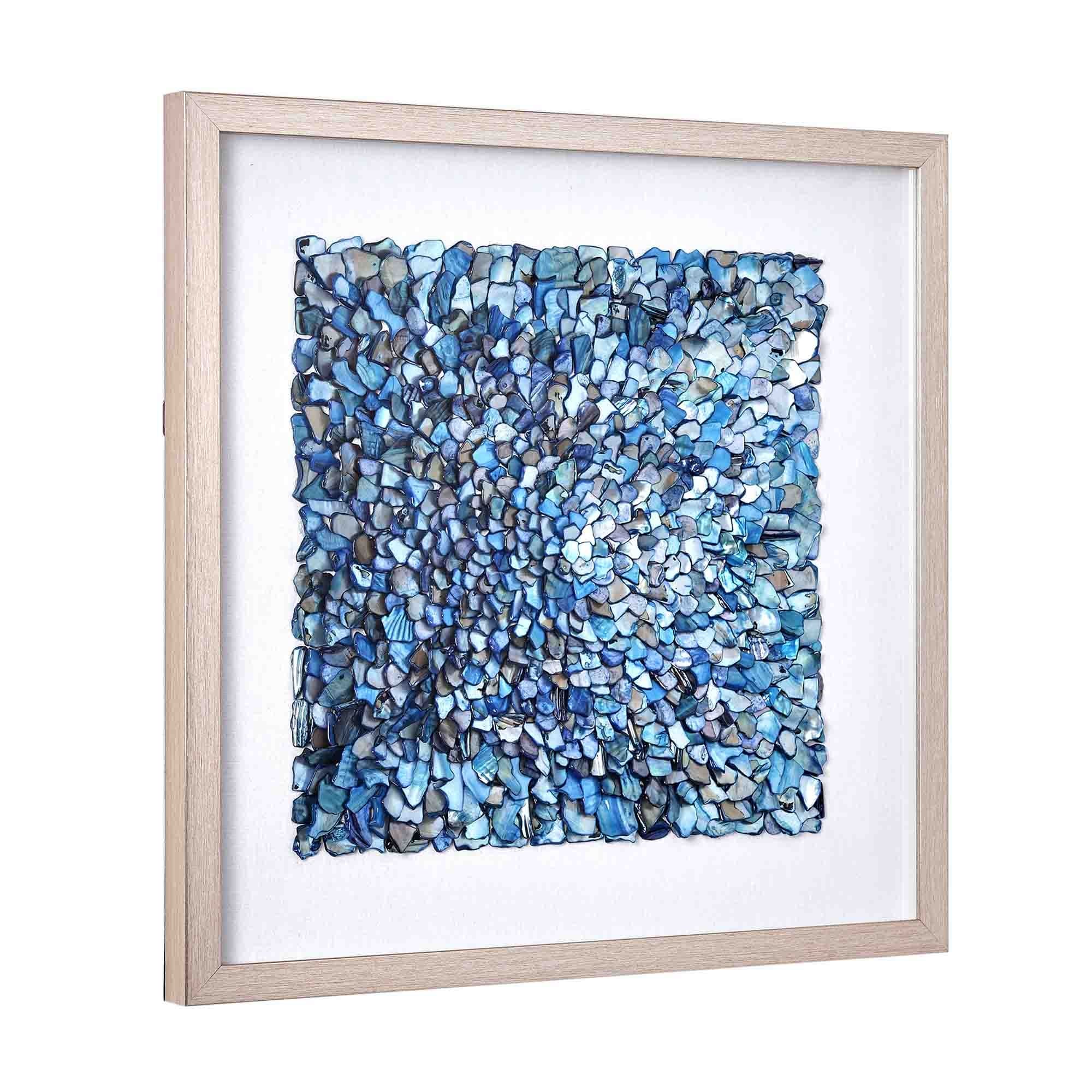 American Art Decor 2-Piece Coastal Seashell & Sea Glass Shadowbox Framed Wall Art Set