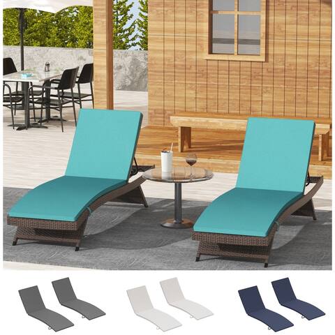 Bayview Outdoor Chaise Water Resistant Lounge Cushion (Set of 2)