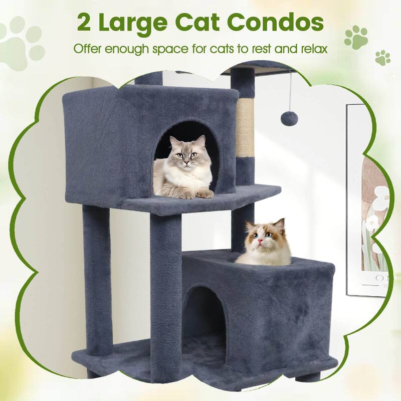 Costway 70” Cat Tree for Indoor Cats with Padded Top Perch, Dual - See Details