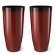preview thumbnail 22 of 47, Glitzhome 30"H Set of 2 Oversized Gradient Cobalt Blue/Turquoise/Red Tall Plastic Planter