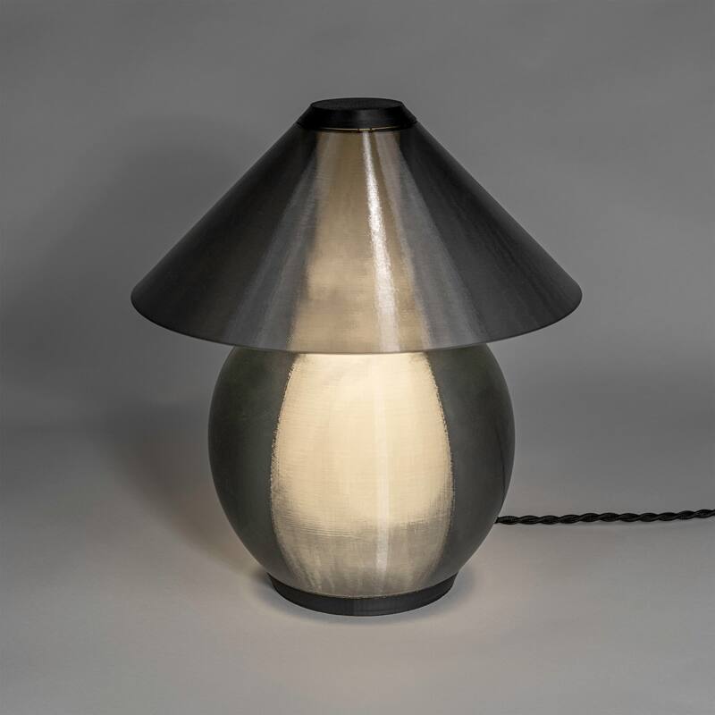 Gema 13" Modern Contemporary Plant-Based PLA 3D Printed Dimmable LED Table Lamp, by JONATHAN Y