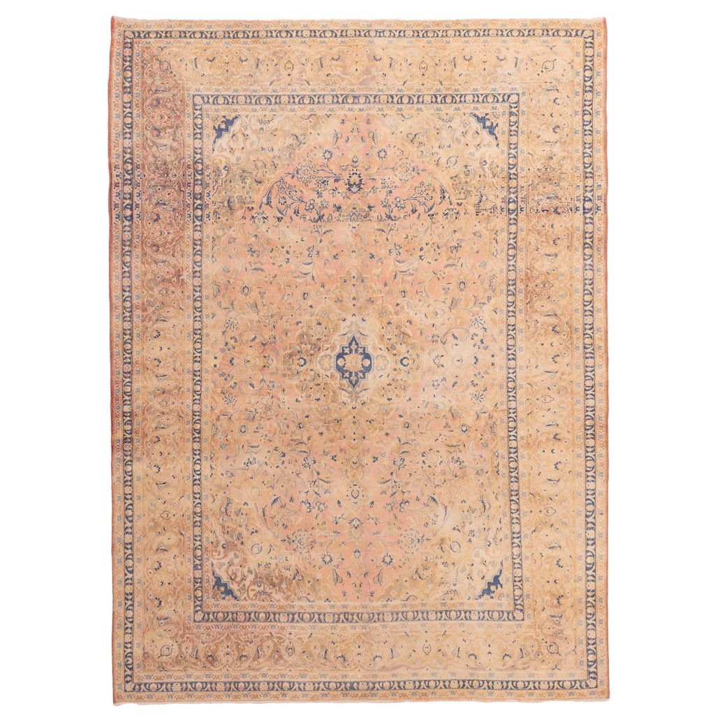 ECARPETGALLERY Hand-knotted Antalya Vintage Coral Wool Rug - 7'11 x 10'11