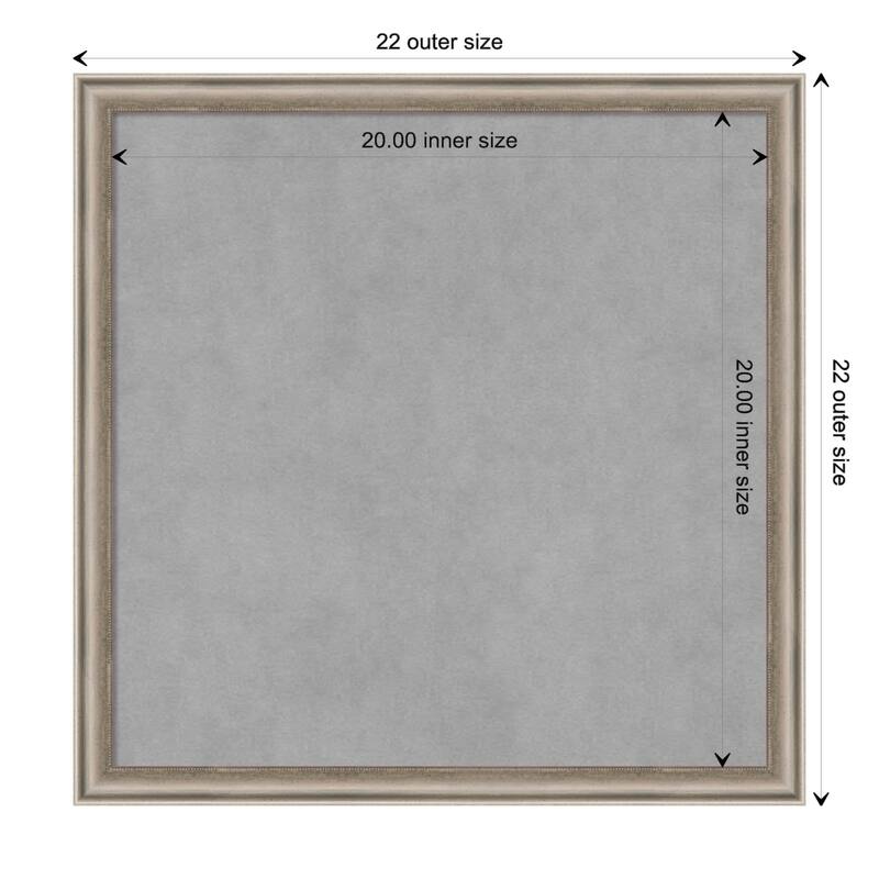 Amanti Art Salon Scoop Pewter Framed Magnetic Board - Board Size 20x20