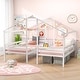 preview thumbnail 6 of 7, Double Twin Size Wooden Bed Frames with Built-in Table for Kids