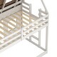 preview thumbnail 7 of 6, Cozy and Fun Wood Twin Size House Bunk Bed with Window Roof Shape Design with Ladder and Climbing Ramp