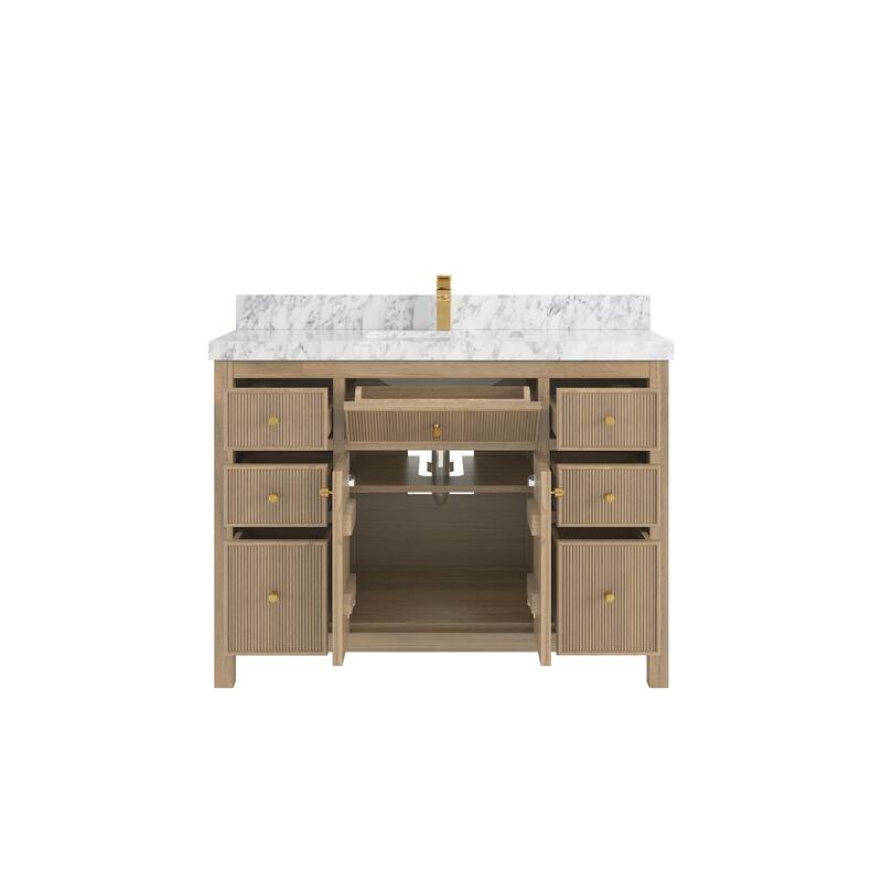 Willow Collections 48 in. W x 22 in. D Sonoma Teak Single Sink Bathroom Vanity with Countertop