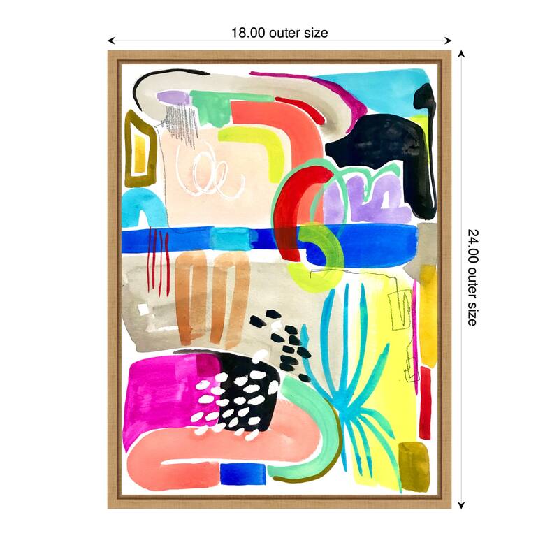 Kate and Laurel Sylvie Abstract 10 Framed Canvas by Emma Daisy