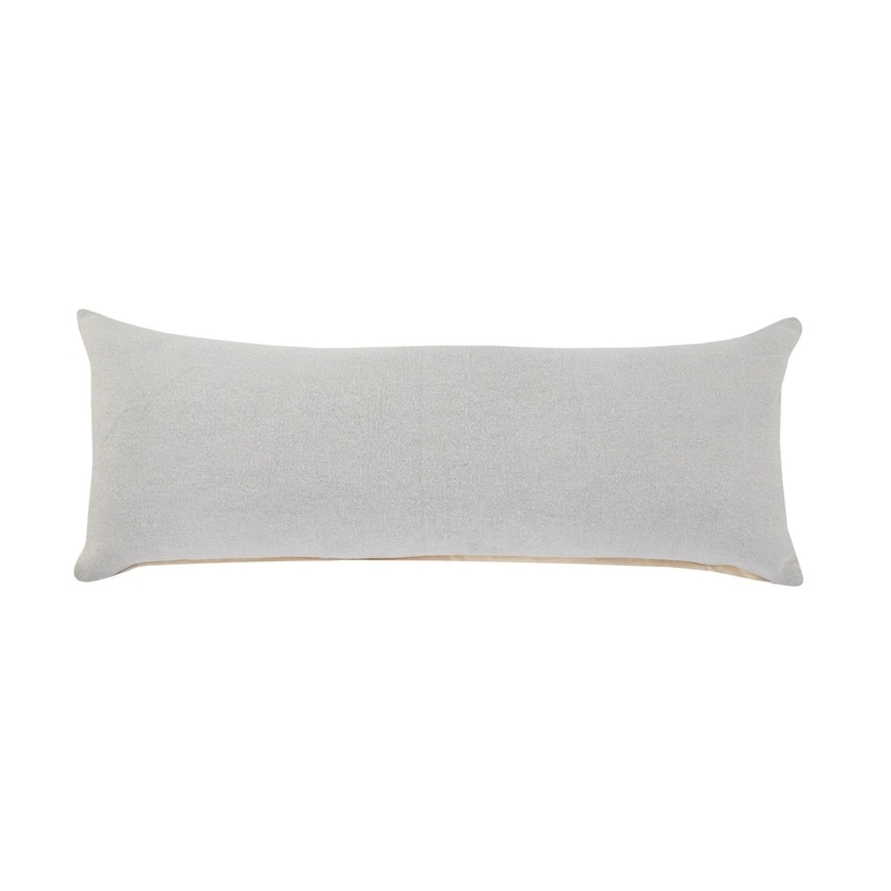 HomeRoots 14" X 36" Light Gray 100% Cotton Zippered Pillow