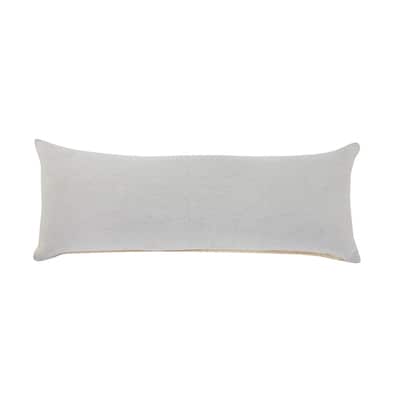 HomeRoots 14" X 36" Light Gray 100% Cotton Zippered Pillow