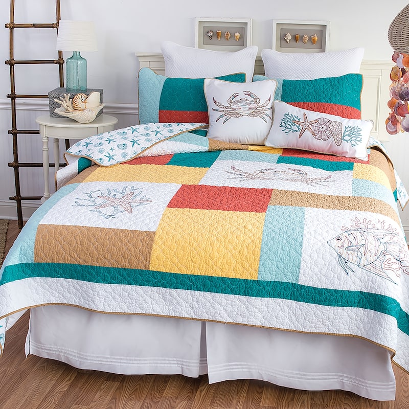 Coral Gables Quilt - 1 Piece - Queen - Green