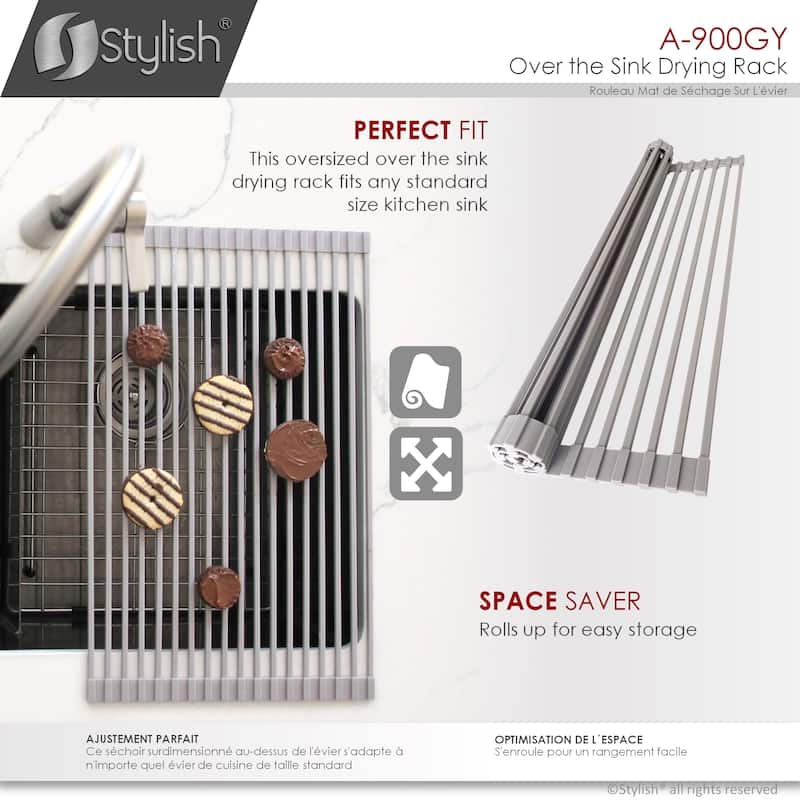STYLISH Multipurpose Over Sink Roll-Up Dish Drying Rack