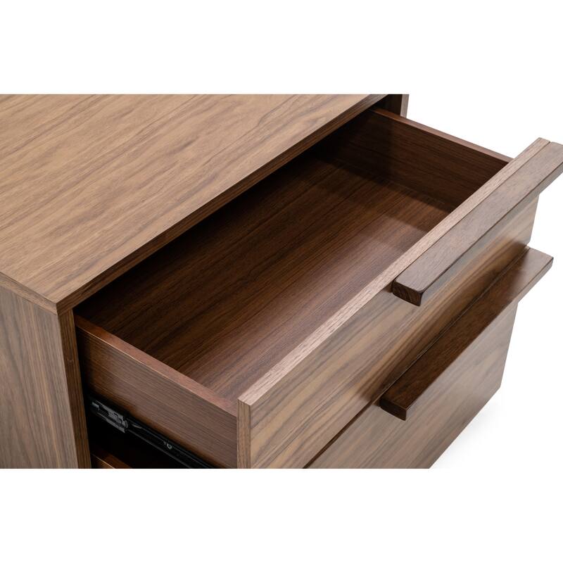 Modrest Amberlie Modern Walnut Nightstand