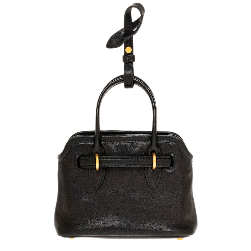 Miu Miu Leather Trick Adventure Bag Charm - Black