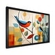 preview thumbnail 2 of 6, Designart "Green Mid Century Mod Nature III" Animals Framed Wall Art Prints