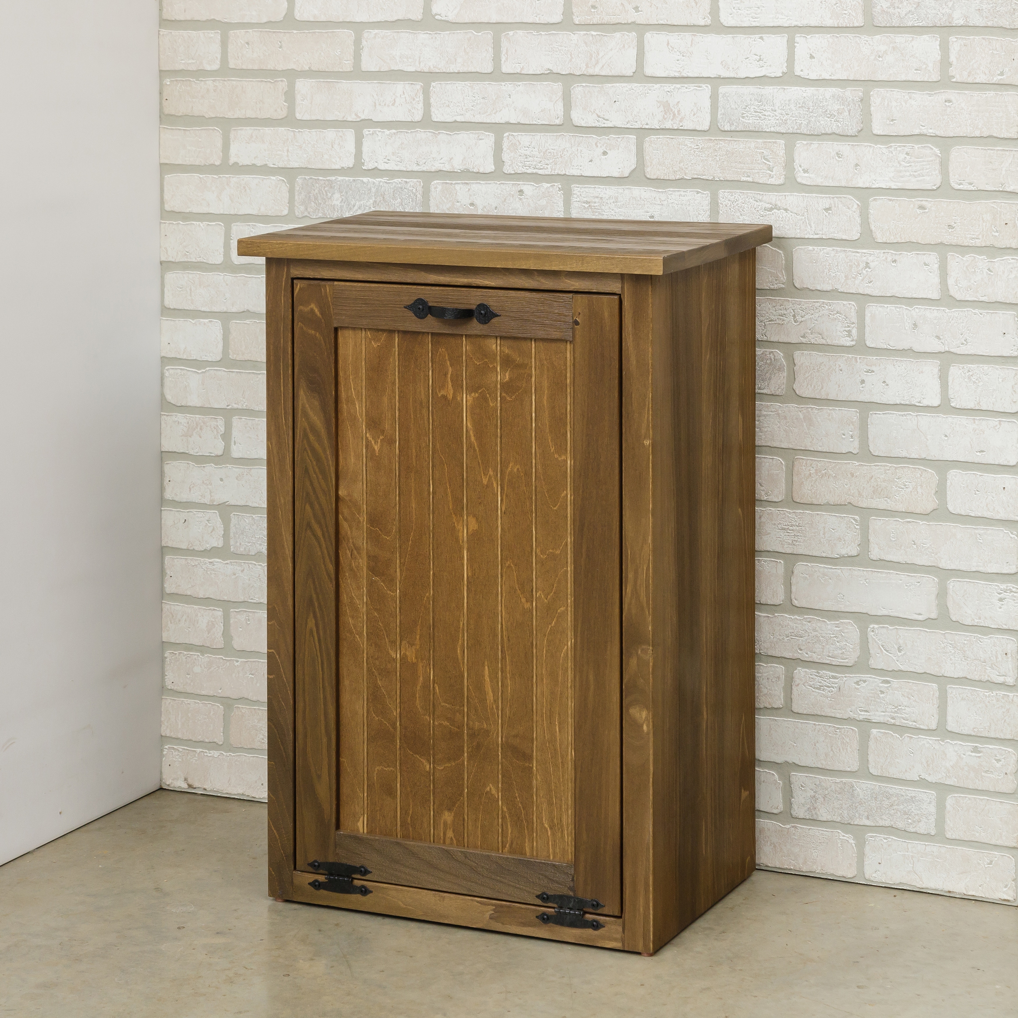 HOMCOM Kitchen Tilt Out Trash Cabinet, Can Holder with Storage, Wooden