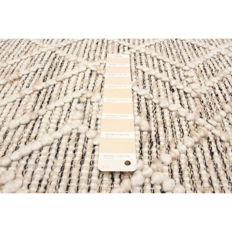 ECARPETGALLERY Braid weave Sienna Cream Wool Rug - 5'1 x 6'11