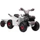 preview thumbnail 12 of 27, 6V Kids ATV Quad Car with Back Trailer, Electric Ride-On for Toddlers with Forward/Reverse, and Wear-Resistant Wheels White