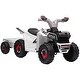 preview thumbnail 20 of 27, 6V Kids ATV Ride-On Quad with Back Trailer, Electric Car for Toddlers with Wear-Resistant Wheels and Forward/Backward Function White