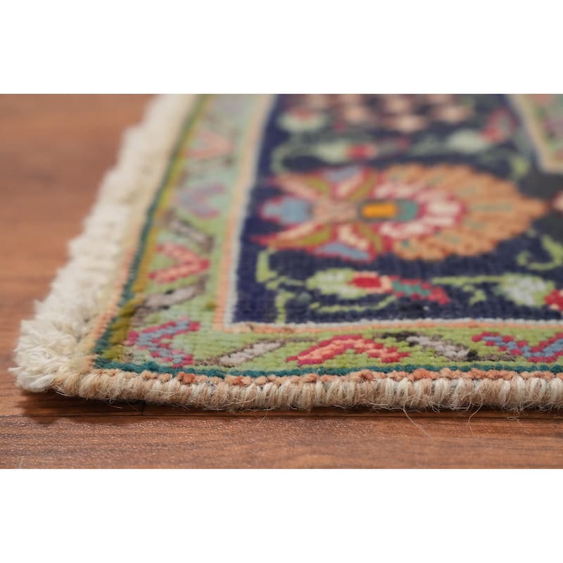 Hand Knotted Oriental 100% Wool Carpet Traditional Floral Pink Tabriz Area Rug - 5' 8'' X 4' 8''