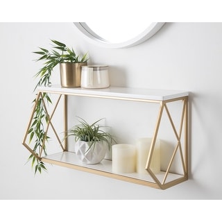 Kate and Laurel Brost Wood and Metal Wall Shelf - 22x8x10.25