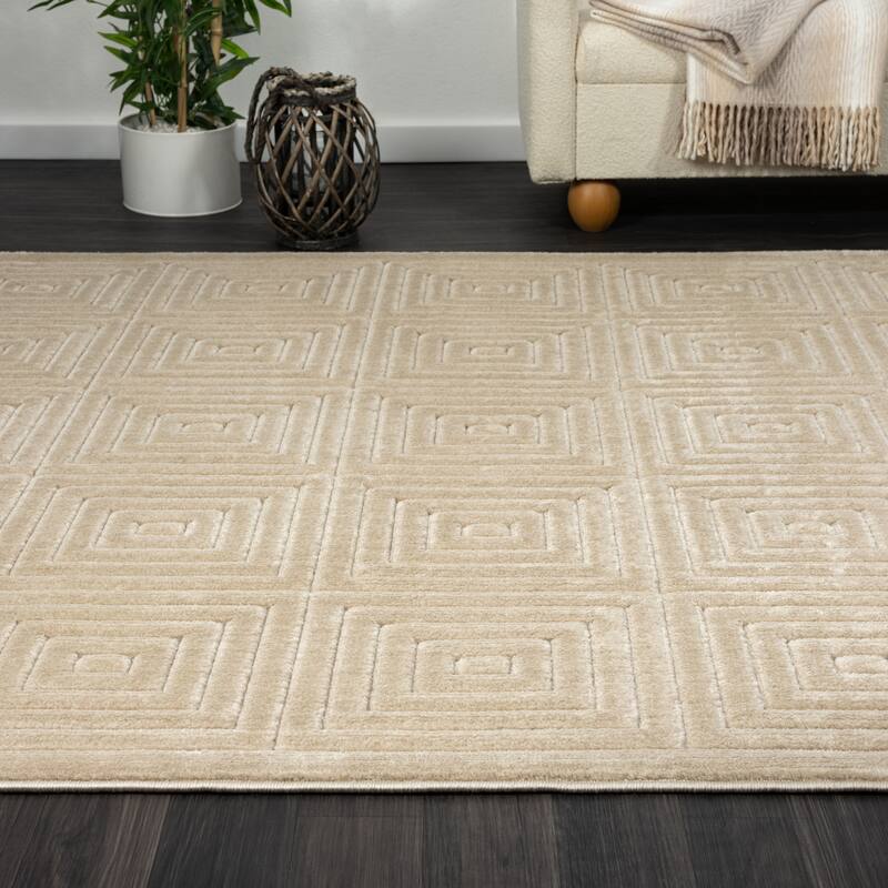 Sevita Modern Geometric Indoor/Outdoor Area Rug