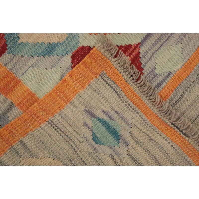 Hand Woven Oriental 100% Wool Carpet Southwestern Tribal Multi-Colored Kilim Area Rug - 6' 0'' X 4' 0''