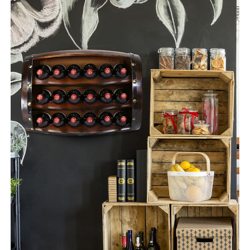 CoTa Global Napoleon Mounted Wall Wine Rack for 18 Wine Bottles - 23.25Lx12Wx17.5H inches.