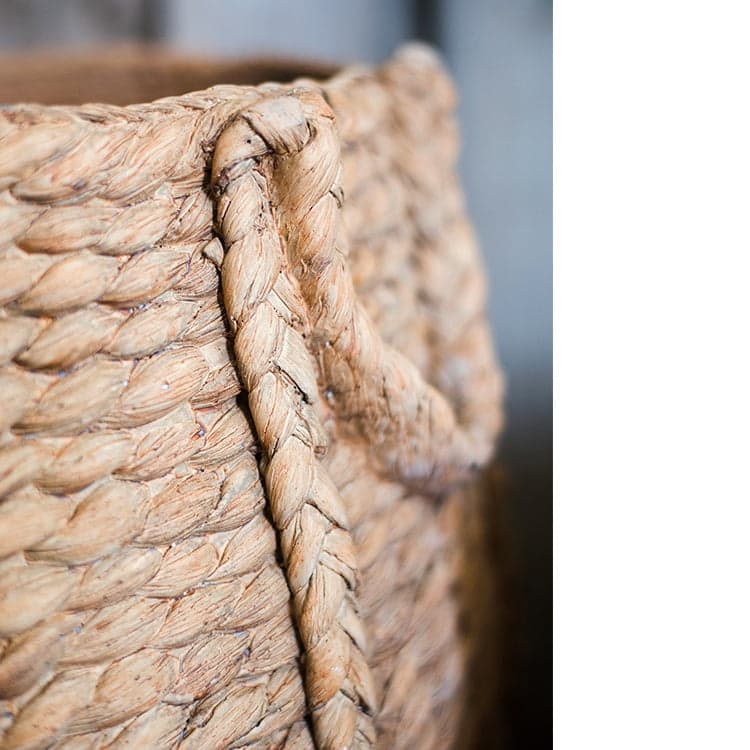 RusticReach Large Rope Basket Cement Planter