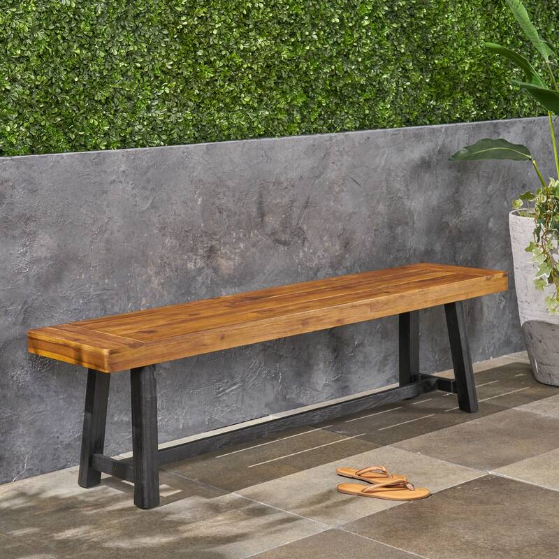 Raphael Outdoor Acacia Wood Bench by Christopher Knight Home