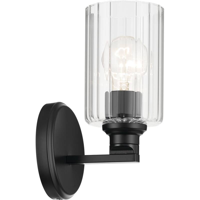Kichler 55224FLU Gioe 10" Tall Bathroom Sconce with Clear Fluted Glass