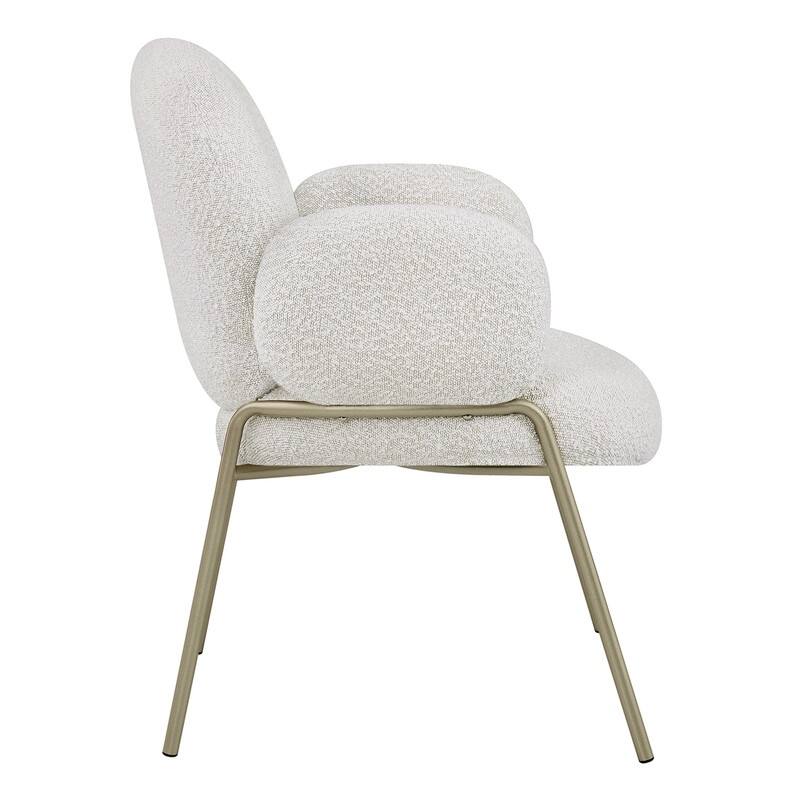 Spruce & Spring Modern Light-Luxury Cloud-Shaped Teddy Dining Chair with Arms