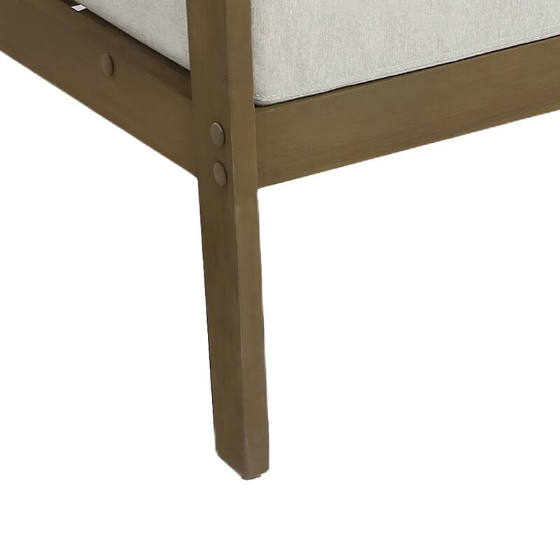 Solid Wood Outdoor Arm Chair Loveseat with Cushion