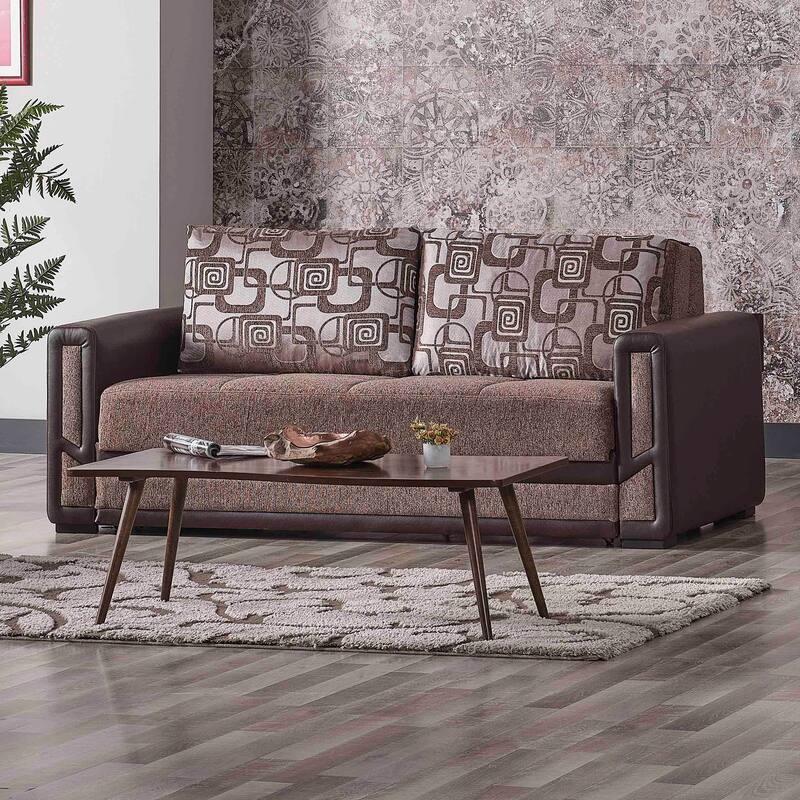 Collection Upholstered Convertible Loveseat With Storage