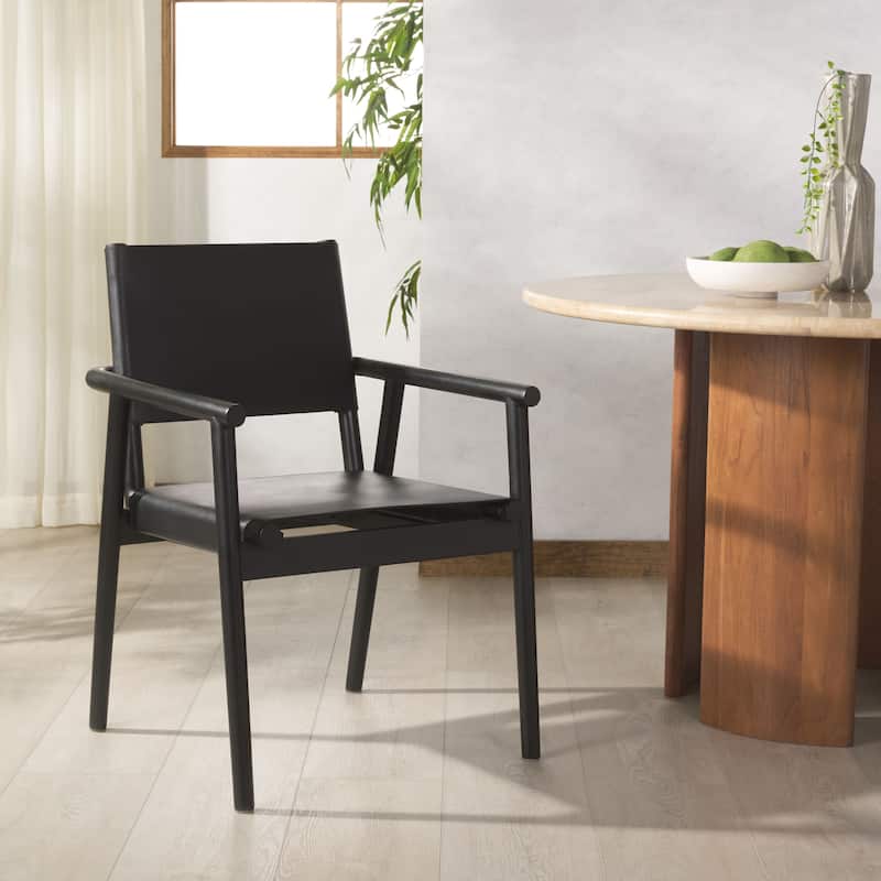 SAFAVIEH Couture Hutson Leather Dining Chair - 23"W x 24"D x 34"H