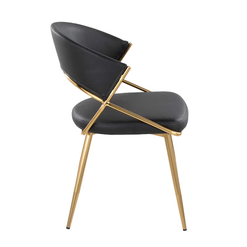 Silver Orchid Tatyana Gold Upholstered Dining Chair (Set of 2)