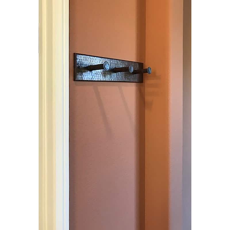 Hammered Copper Triple Robe/Towel Hook in Oil Rubbed Bronze (RH3)