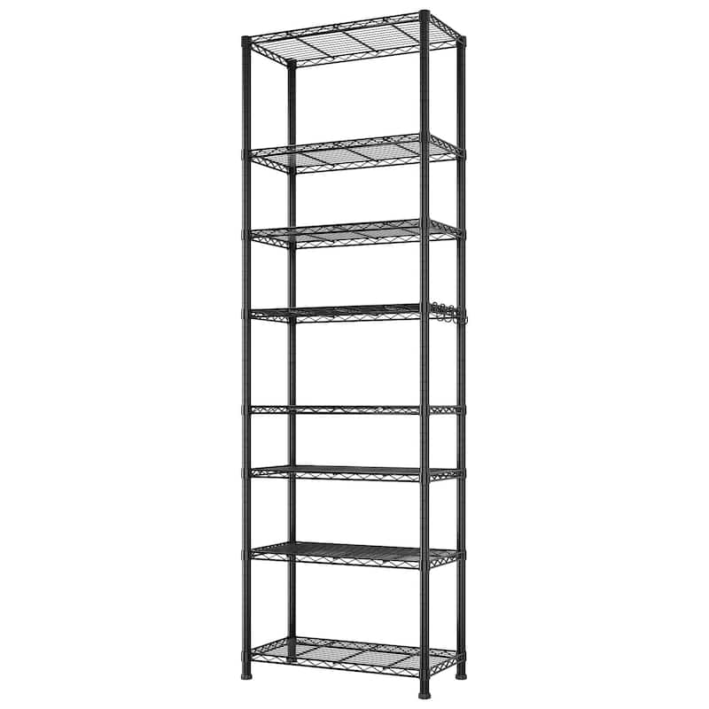 8-Layer Heavy Duty Storage Shelves Rack with Adjustable Feet and Wheels for Garage or Home