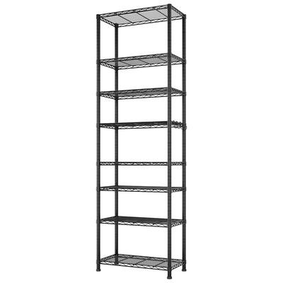 8-Layer Heavy Duty Storage Shelves Rack with Adjustable Feet and Wheels for Garage or Home