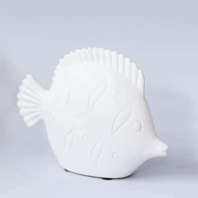 White Patterned Fish Figurine