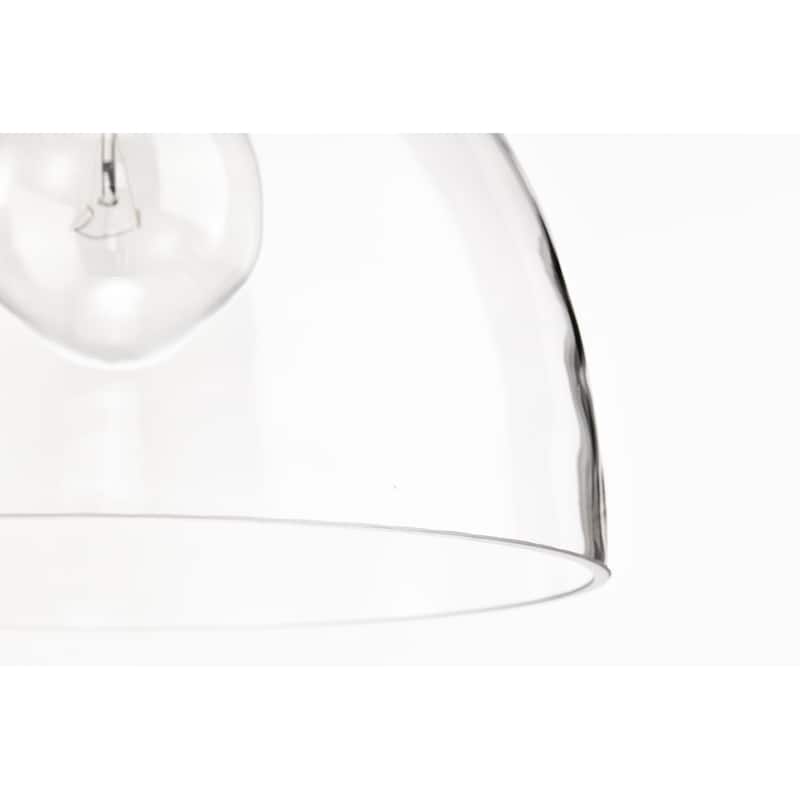 Black and Antique Gold 1-Light 10 Inch Bowl Glass Pendant