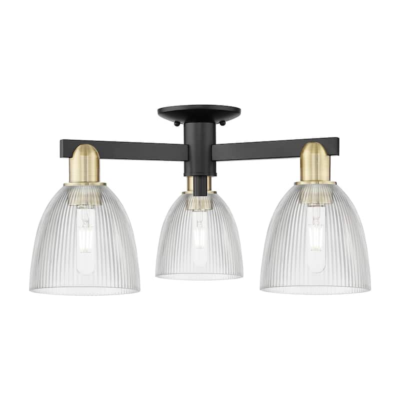 Innovations Lighting 716-3F-11-24 Castile Semi-Flush Castile 3 Light - Black Antique Brass / Clear