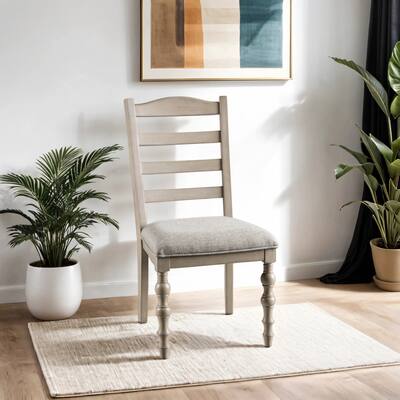 Furniture of America Trenden Modern Farmhouse Solid Wood Padded Seat Dining Chairs (Set of 2)