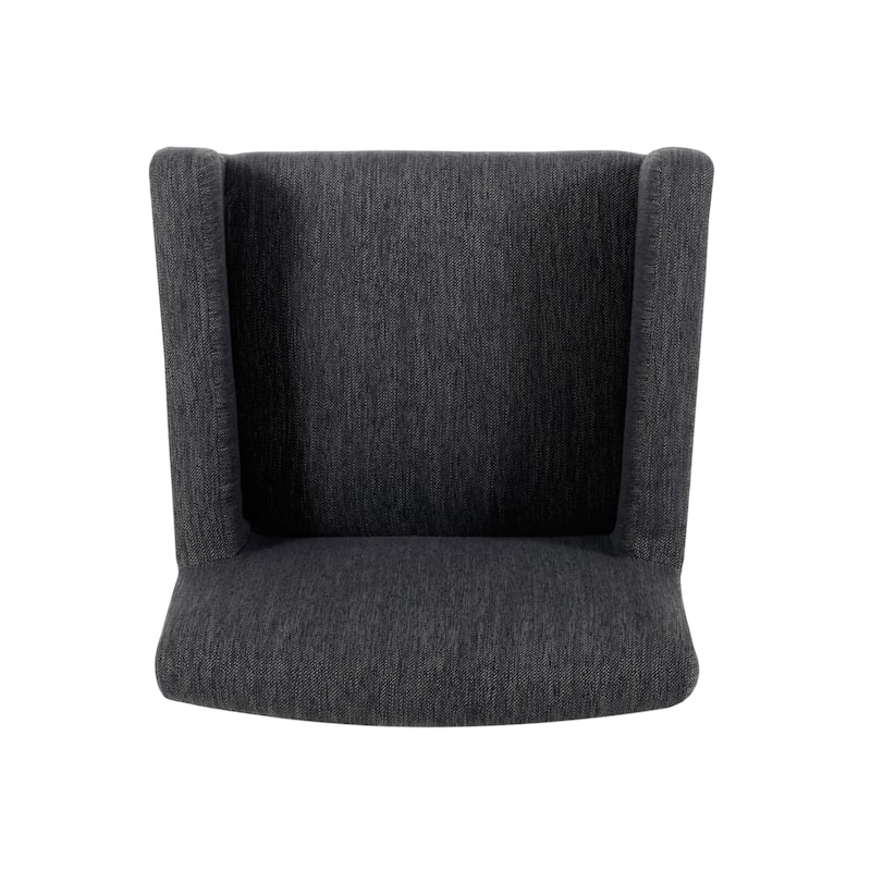 Roomfitters Upholstered 26 Inch Counter Stool with Armrests and H-Frame Base, Charcoal Gray