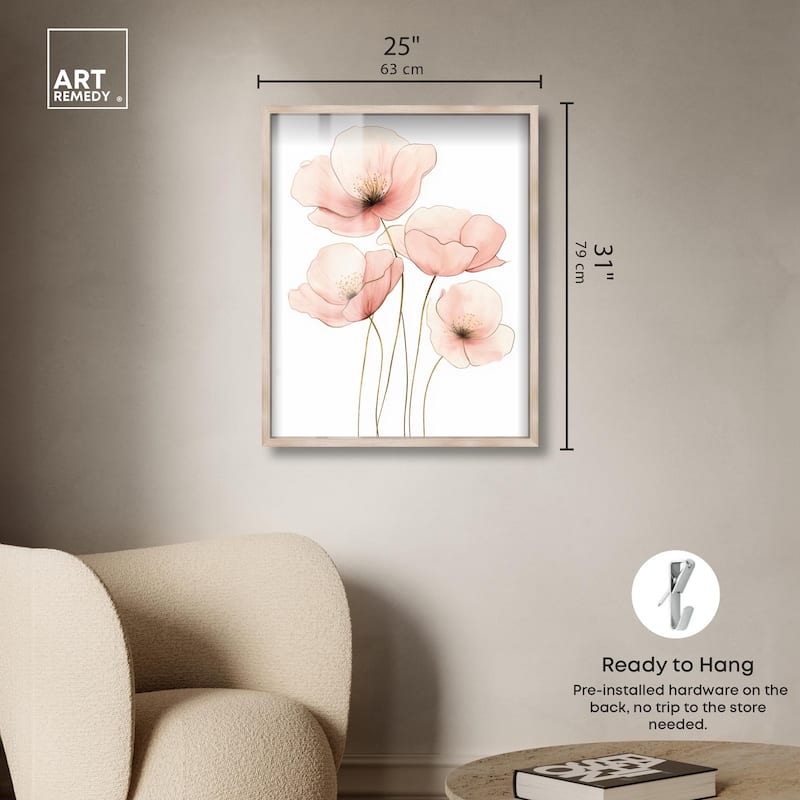 Pink Petal light Shadowbox by Art Remedy