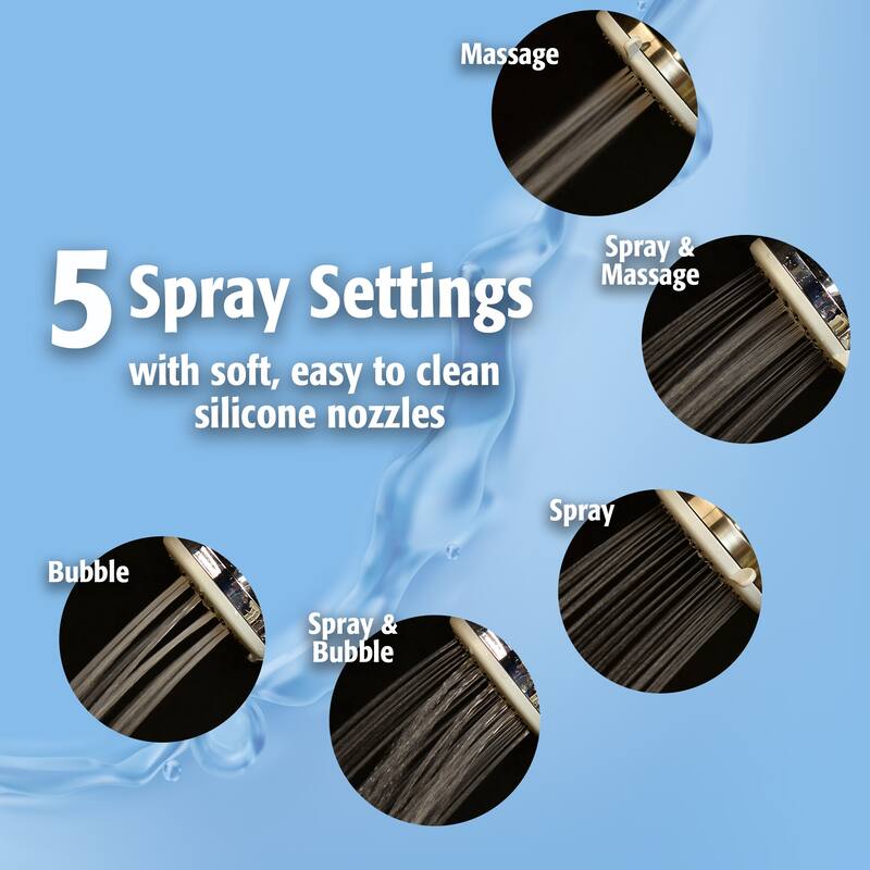 Keeney K747CP Stylewise 5 Function Handheld Shower Kit, Chrome - 5.15"