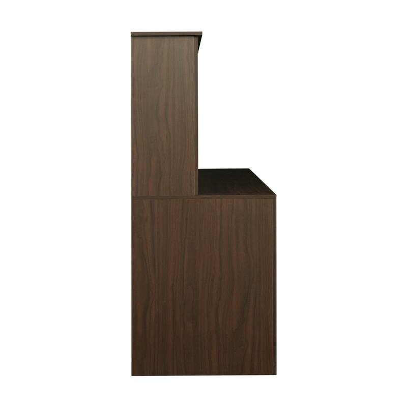 Spacious Home Office Computer Desk with Hutch, 2-Tier Shelf & 3 Drawers