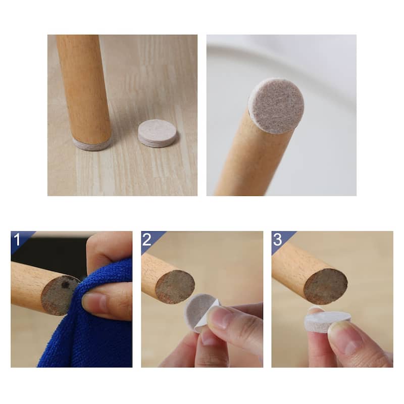 50pcs Felt Furniture Pads Round 7/8" Protector for Cabinet Legs Feet - Beige - 7/8" x 1/4"(D*T)